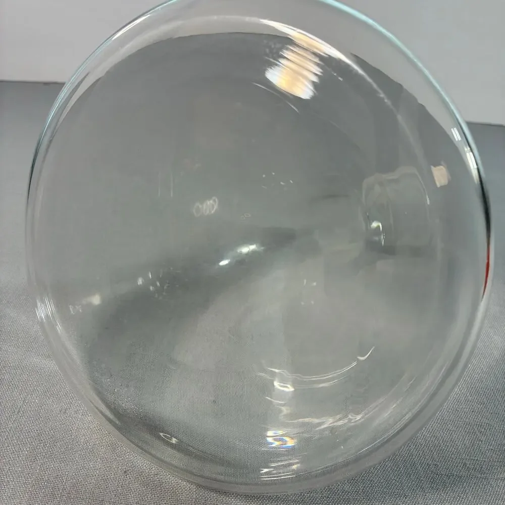 Vintage Clear Glass Decanter Carafe Round Flat Body Long Neck Bottle Vase 9 Inch